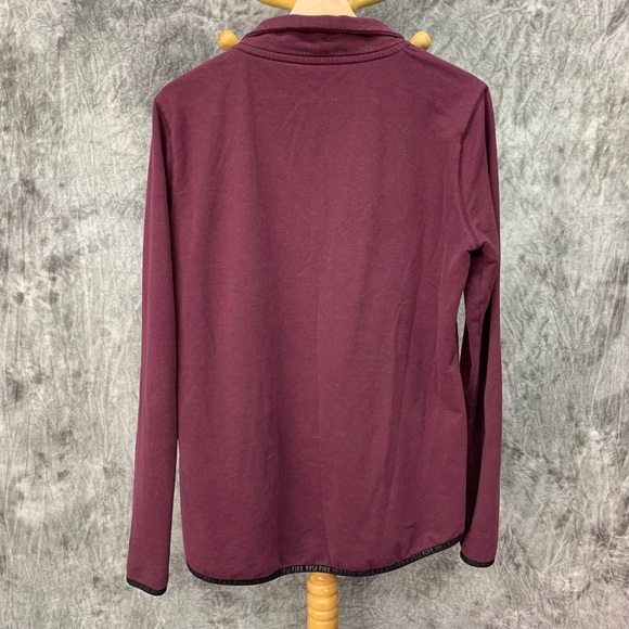VS Pink Lightweight 1/4 Zip Sweatshirt Sz L Maroon - Picture 2 of 4